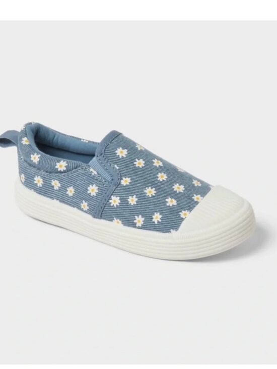 Cat & Jack Other - Cat & Jack Blue Baby Morgan Slip-On Floral Print Sneakers 7
